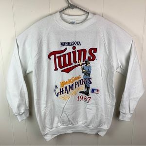 Vintage 80s 1987 Minnesota Twins World Series Champions Sweatshirt White Men XL